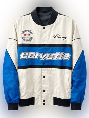 CHEVROLET CORVETTE Racing Jacket in Royal Blue/Off White Combo